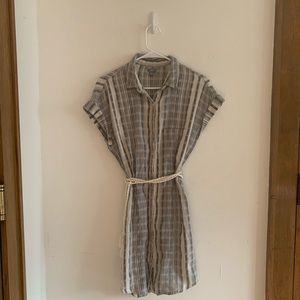 Aerie Grey Striped Button Down Dress - Size M